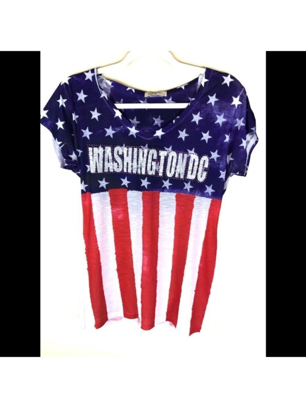 WASHINGTON DC Flag Graphic TShirt Size Medium